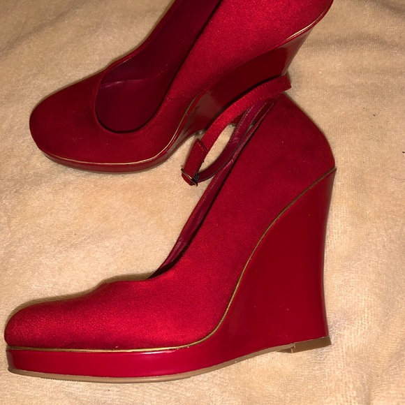 Red Platform Wedges - Picture 2 of 3